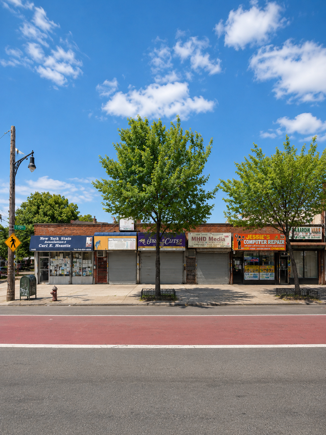 1436 East Gun Hill Road, Bronx — single-story retail strip with storefronts
